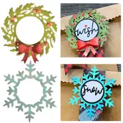 Tim Holtz Christmas Die Set, Wreath, Snowflake Bow, Berries, Winter - 664210