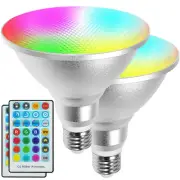 LED Par38 Flood Light Bulb Waterproof Outdoor, Color Changing Light, 30W=100W...