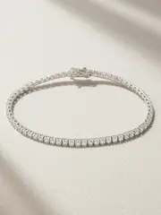 [Roxanne First] Roxanne First - 14-karat White Gold Diamond Tennis Bracelet - Silver - 17 17 Silver