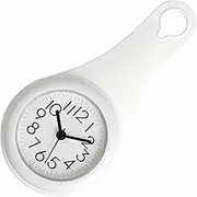 Lancoon Mini Shower Clock, Waterproof Fog Resistant, Non-Tick Battery Powered, Suction Cup Clock with Small Hole Hook Sub, Kitchen Hour Bathroom for Daily Life Travel Work