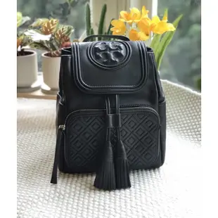 TORY BURCH/TB 後背包 羊皮後背包 流蘇後背包 菱格紋後背包 鏈條後背包 黑色藍色