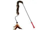 Gigwi Feather Teaser Cat Wand with Feather and Plush Tail Toy