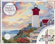 Paint by Numbers Canvas Lighthouse at Sunset - Paint by Numbers Kit - How to Paint Kit - Artist Kits - Artmaker Kit - Artmaker Paint by Numbers