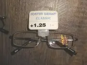 Foster Grants ~ men unisex women reading glasses +1.25 metal frame