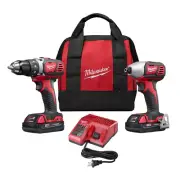 Milwaukee M18 18V Cordless Drill Driver/Impact Driver Tool Combo Kit (2-Tool)