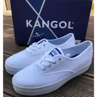 在飛比找蝦皮購物優惠-KANGOL 23.5 厚底白色帆布鞋 小白鞋