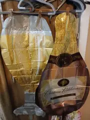 Set Of 4 Ballons Champagne Bottles And Glasses