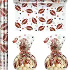 Football Clear Cellophane Wrap Roll 100 Ft X 16 Inch Football Theme 2 ROLLS