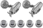 [Select Gifts] Sterling Silver Golf Bag & Ball Cufflinks Shirt Dress Studs Gift Set