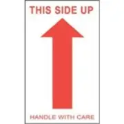 1000 - #DL1050 3x5" This Side Up Handle with Care (Arrow) Label