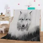 Wolf Animal Coverlets Blanket Soft Single Size Couch Throw Rug Sofa Bed Warm New