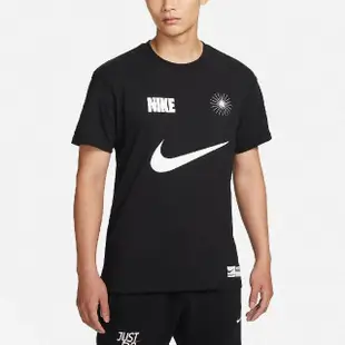 【NIKE 耐吉】短袖 Basketball 男款 黑 白 大LOGO 寬鬆 純棉 棉T 短T 大勾(FJ2307-010)