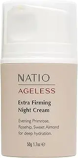 [Natio] Australia Ageless Extra Firming Night Cream 50g - Face Moisturiser for Ageing Skin and All Skin Types - Reduce Fine Lines, Wrinkles & Pigmentation - Rosehip Oil, Evening Primrose Oil, Shea Butter, Squalane, Sweet Almond - Made in Australia