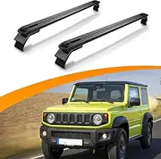 Junberoy 2Pcs Aluminum Crossbars Roof Rack Cross Bar Roof Rail Baggage Luggage Rack Black Fits for Suzuki Jimny 2019-2025