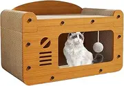Cat Scratching Bed, Kitten Lounge Board, 21.65x11.42in Interactive Cat Toys, Portable Rolling Cart Scratcher Nest, Authentic Claw Grinder for Indoor Cats Training Playing