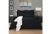Super Soft Tailored Super King Size Quilt/Doona/Duvet Cover Set - Black