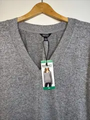 Buffalo David Bitton Sweater Adult Womens Extra Large Gray Super Soft V-Neck Top