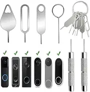 [AYWFEY] 8 Pcs Security Pin Key Release Removal Tool Compatible with Arlo Video Doorbell, Eufy Video Doorbell and Nest Video Doorbell,with 2 doorbell removal pins and a key ring(4 Styles)