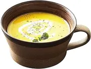 Unique Soup Mug Container Coffee Tea Soup Bowls,Vintage Coupe Soup Bowl with Handle,Small Ceramic Cream Soup Bowls for Breakfast,400ml Cup,15x12.5x6.5cm-White (Size : Black)