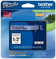 Genuine Brother TZe-131 P-touch Label Maker Tape TZe131 TZ131 TZ-131 Black Clear