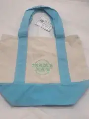 Trader Joe’s - Mini Pastel Canvas Tote Bag - Light Blue - Ltd Edition 2025 - NEW