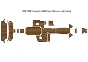 2019 Yamaha 240/242 Swim Platform Cockpit Boat EVA Faux Teak Deck Floor Pad