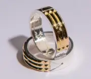 Atlantis Ring (Anillo Atlante) 970 Silver/Plata 18K Gold/Oro 6mm Wide 2mm Thick