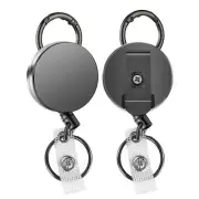 2 Pack Heavy Duty Retractable Badge Holder Reels, Metal ID Badge Holder3236