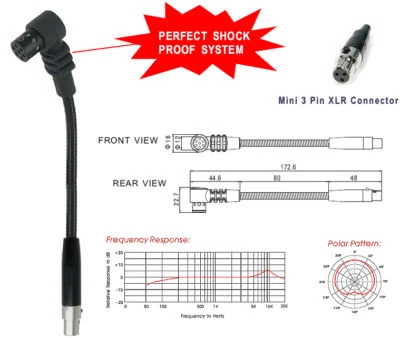 Gooseneck Shock Mount Instrument Microphone for AKG WMS PT wireless transmitter