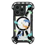 iPhone 16 Pro Ultra Bounce Case MagSafe Compatible Space Dinosaur on White (Orange + Blue)
