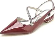 [Minishion] Womens Girls Rhinestone Wedding Flats Slingback Evening Formal Mules Shoes BR265