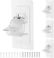 4 Pcs No Drill Curtain Rod Brackets, Self Adhesive Clear Plastic Curtain Rod Hanger, No Drilling Curtain Rod Hooks, Adjustable Curtain Rod Hooks, Curtain Hangers for Bathroom Living Room Restroom/2974