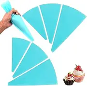 6 Pcs Reusable Silicone Cake Pastry Bag in 3 Sizes, Thickened Icing Bags, Icing Piping Bags Kits, Cream Frosting Pipe Bag, for Cupcakes, Cake Decorating, Chocolate, Baking, Biscuits (Blue)