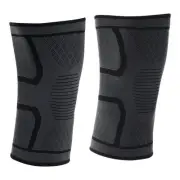 Knee Compression Sleeve, 2 Pack Nylon Knee Braces Leg Sleeve Black, Small