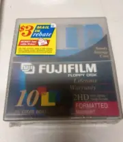 Box Of 10 FujiFilm Formatted 3.5” 2HD Floppy Disks Diskettes NOS Sealed