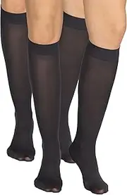 [looksy] Pack of 2 Women's Knee Socks Anti-Pressure Band 60 Denier One Size Warm Tights Long Boots Opaque, 2 Pairs