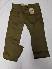 Boy's NWT Levis 511 Green Slim Fit Straight Leg Pants Tag Size 16 Meas 30.5x29