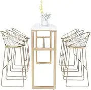 Small Dining tabel Bar Table Home Long Table Against The Wall Bar Chair Milk Tea Dessert Shop Bar Table, Not Included Chairs Breakfast Bars Furniture (Color : 140 * 40 * 105cm)
