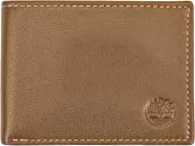 Men'S Leather Passcase Trifold Wallet Hybrid, Tan, One Size