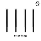 SET of 4 - Ikea OLOV Leg Adjustable 23⅝-35⅜" Steel/Poly Black Table Legs - NEW
