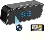 WiFi Mini DV Spy Camera - 4K HD 1080P Alarm Clock Wireless Video Recorder Night Vision Motion Detection Sensor Home Security DVR Pet Monitor Nanny