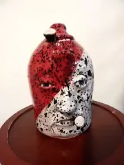 ( TWO FACE) (lynn thurman walton) face jugs pottery, folkart ( 10'' x8'' )