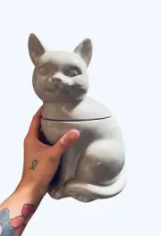 Threshold Gray Cat Kitty Kitten Stoneware Cookie Jar 10.5" Target Kitchen Snacks
