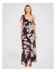 [Pilgrim] Minka Drape Neck Midi Dress in Multi