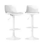 Bar Stools Kitchen Swivel Gas Lift Stool Leather Dining Chairs White x2 Artiss