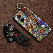 Phone Case Compatible with Redmi A5 4G/Xiaomi Poco C71 4G, Lanyard Protective Fashion Design Dirt-Resistant Soft case Graffiti Waterproof Ring