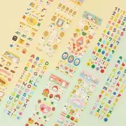 ''By.nacoo'' Series Illustration Deco Sticker 07 Upper Case Alphabet - Multicolor - One Size