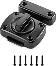 Inner Door Latch Lock Slide Lock, Bolts Bedroom Door Lock Door Reinforcement Lock, Bathroom Gate Latch Single Door Safety Locks for Doors, Suitable for Pet Door Lock, Windows (Black)