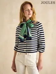 Joules Windsor Green Printed Long 100% Silk Scarf (E01396) | $104