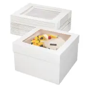 Cake Boxes,12x12x8 Inches 10pc White Bakery Boxes Cake Boxes with Cake Boards...